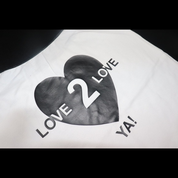 “ Love 2 Love Ya!” Women’s Crop top (White/Black) - Picture 2 of 3